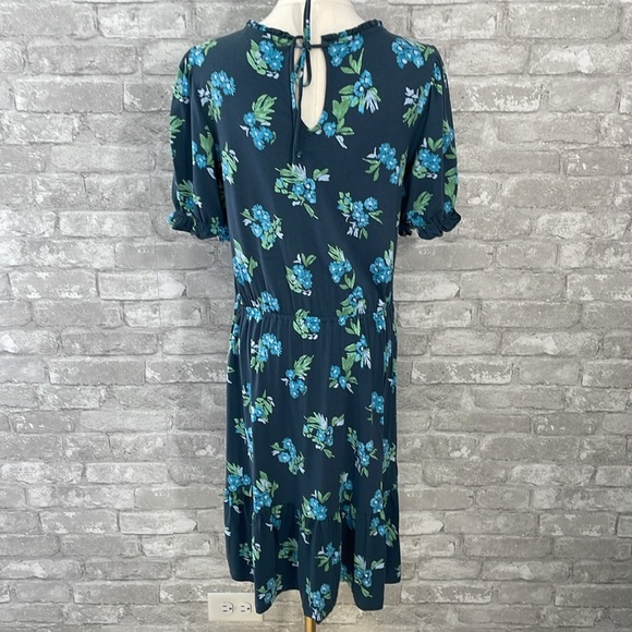 Loft Navy Floral MIDI Dress - Picture 4 of 6